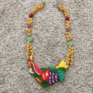 Stunning Carmen Miranda style vintage fruit, necklace, tea, necklace,